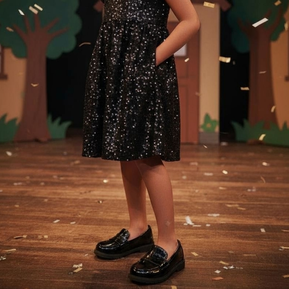 Black Patent Leather (Faux) Shoes for Kids